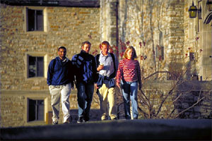 Four Students Walking