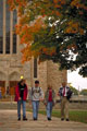 Students Walking with Professor