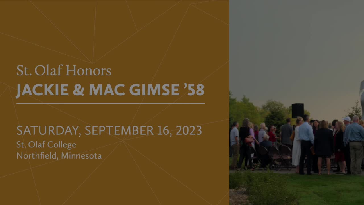 St. Olaf Honors Jackie & Mac Gimse ’58