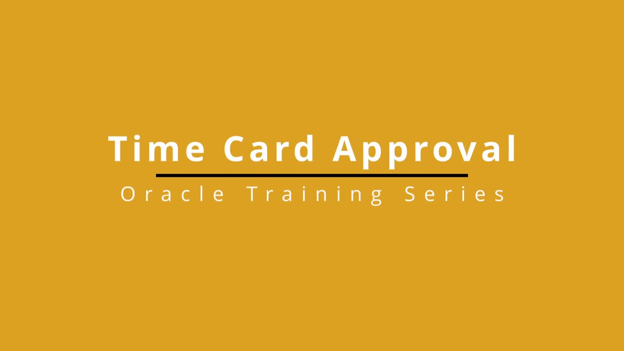 Approving Time Cards in Oracle