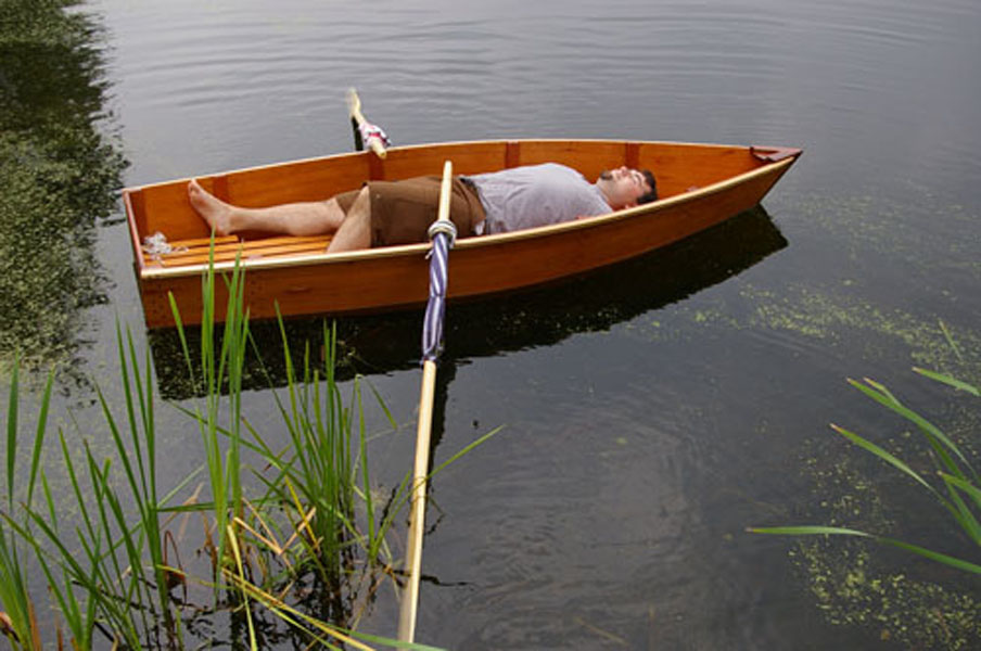 small wooden boat