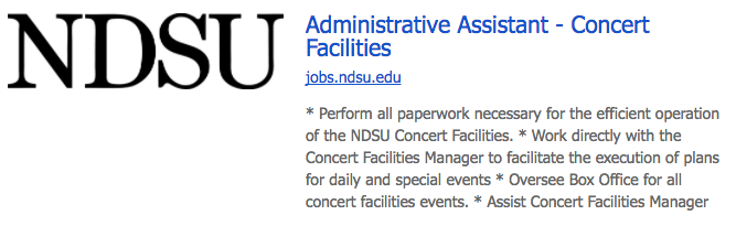 NDSU Job